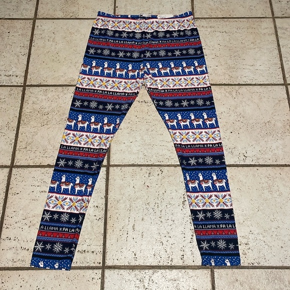 ⭐️⬇️ So Women’s Cozy Graphic Llama Print Winter Leggings - Picture 1 of 12